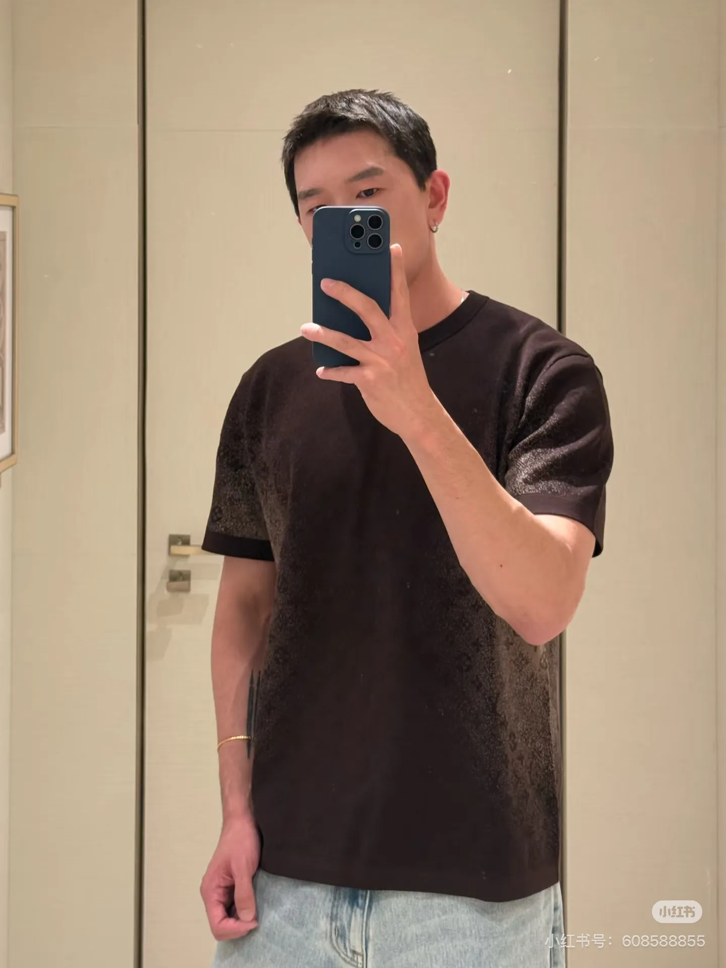 Louis Vuitton/Louis Vuitton 26ss presbyopic gradient jacquard knitted short sleeves